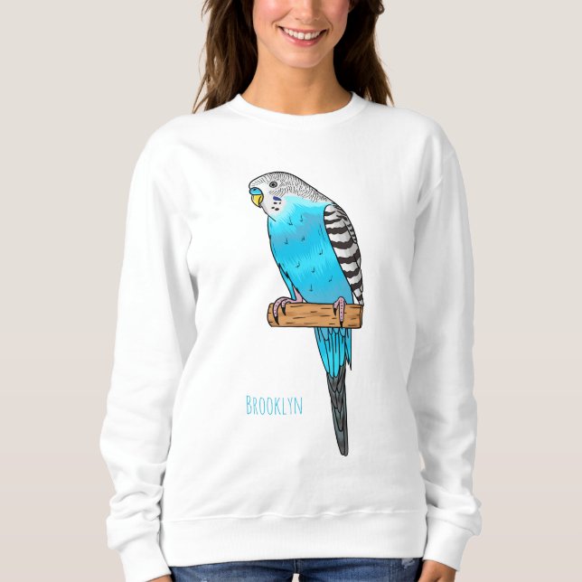 Tecknad av blå bugerigar t shirt (Framsida)