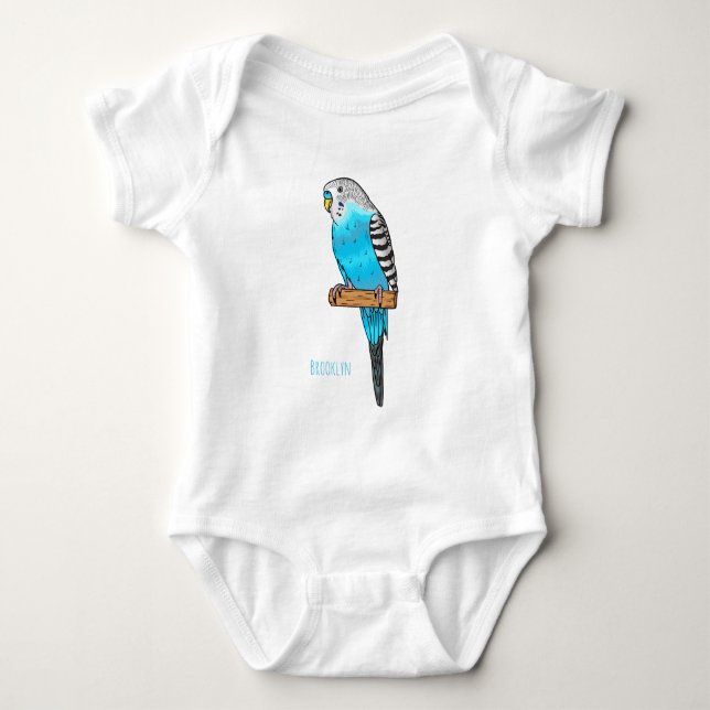 Tecknad av blå bugerigar t shirt (Framsida)