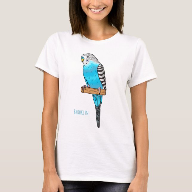Tecknad av blå bugerigar t shirt (Framsida)