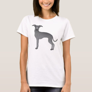 Tecknad av blå italiensk greyhound-Hund Illustrati T Shirt