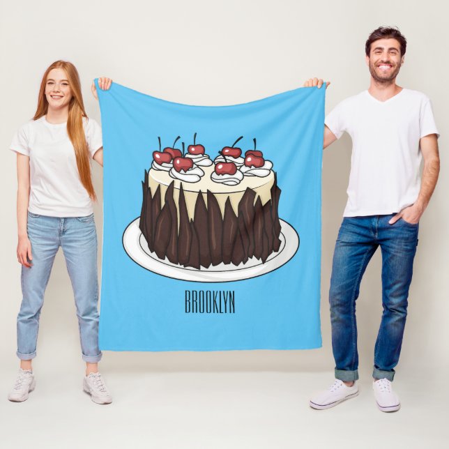 Tecknad av Black Forest tårta Fleecefilt (På plats)