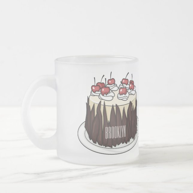 Tecknad av Black Forest tårta Frostad Glasmugg (Vänster)