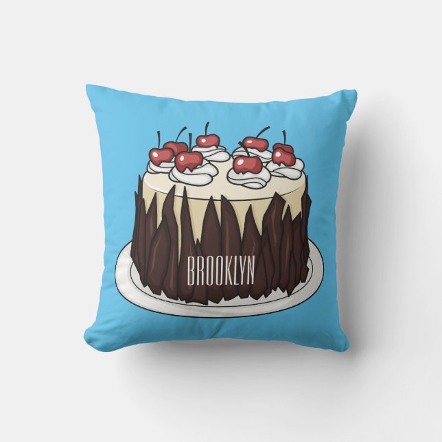 Tecknad av Black Forest tårta Kudde (Framsida)