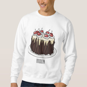 Tecknad av Black Forest tårta Lång Ärmad Tröja