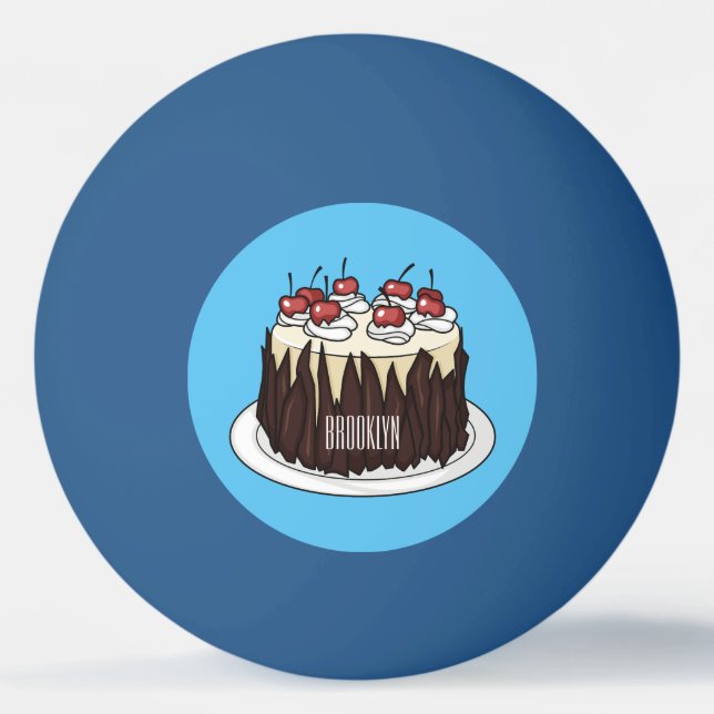 Tecknad av Black Forest tårta Pingisboll (Framsidan)