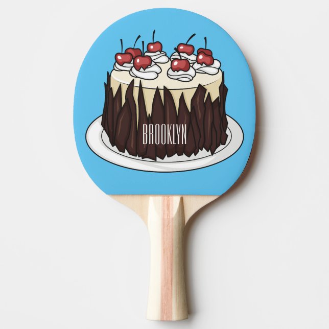 Tecknad av Black Forest tårta Pingisracket (Framsidan)