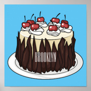 Tecknad av Black Forest tårta Poster