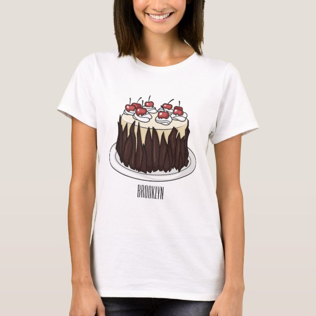 Tecknad av Black Forest tårta T Shirt (Framsida)