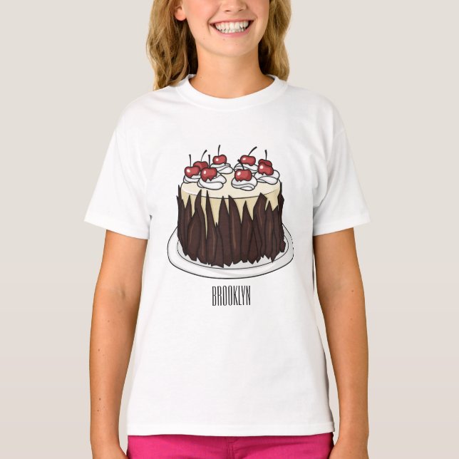 Tecknad av Black Forest tårta T Shirt (Framsida)