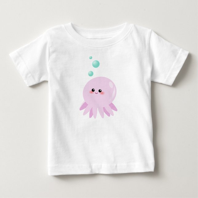 Tecknad av bläckfisk tee shirt (Framsida)