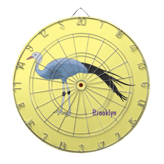 Tecknad av blåkranfågel darttavla (Framsidan)