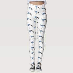 Tecknad av blåkranfågel leggings