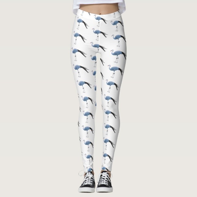 Tecknad av blåkranfågel leggings (Framsida)