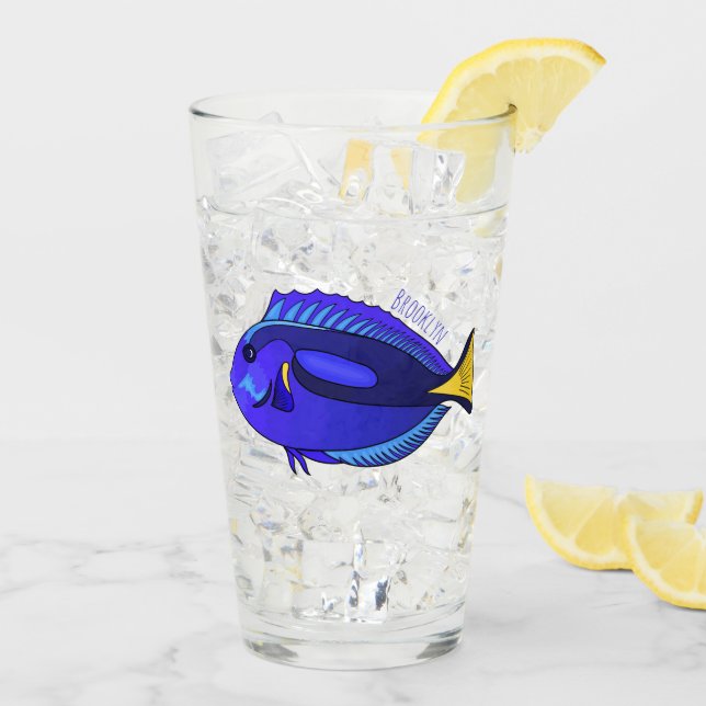 Tecknad av blåtad tang-fisk glaskopp (Bakside Is)