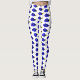 Tecknad av blåtad tang-fisk leggings