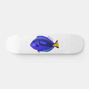 Tecknad av blåtad tang-fisk mini skateboard bräda 18,5 cm
