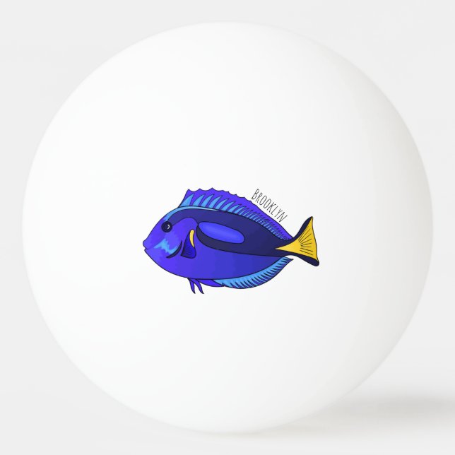 Tecknad av blåtad tang-fisk pingisboll (Framsidan)