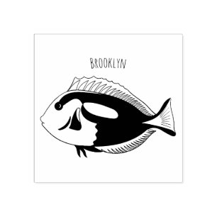 Tecknad av blåtad tang-fisk stämpel