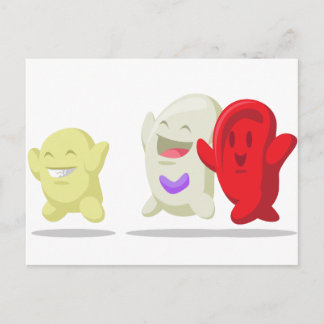 Tecknad av blodcell - erytrocyter, leukocyter, vykort