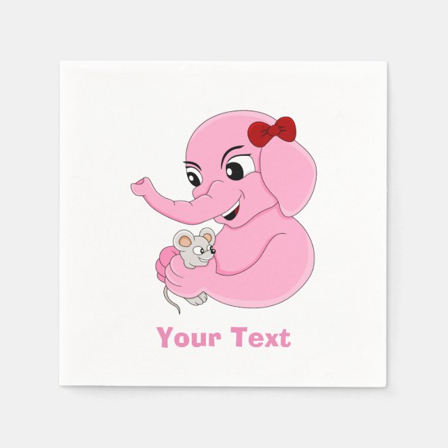 Tecknad av blöjor från Cute elephant Pappersservett (Framsidan)