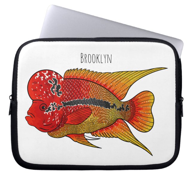 Tecknad av blomkål laptop fodral (Framsidan)