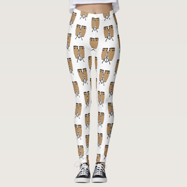 Tecknad av Bongo-trumman Leggings (Framsida)