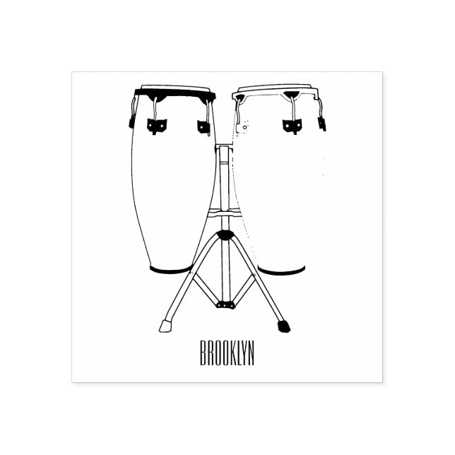 Tecknad av Bongo-trumman Stämpel (Tryck)