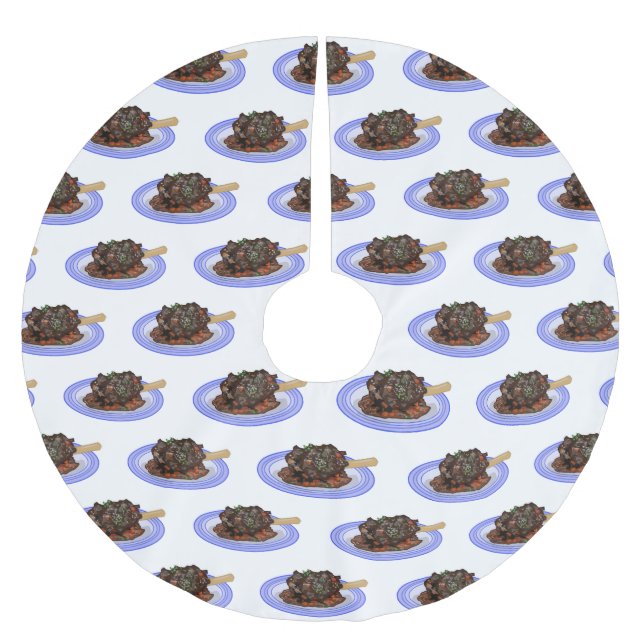 Tecknad av bromsad lammskiva julgransmatta borstad polyester (Framsidan)