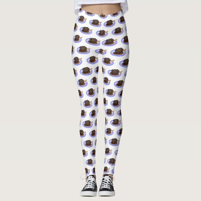 Tecknad av bromsad lammskiva leggings (Framsida)
