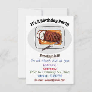 Tecknad av bröstkalkoner inbjudningar