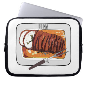 Tecknad av bröstkalkoner laptop fodral