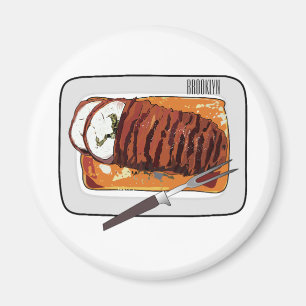 Tecknad av bröstkalkoner magnet