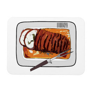 Tecknad av bröstkalkoner magnet
