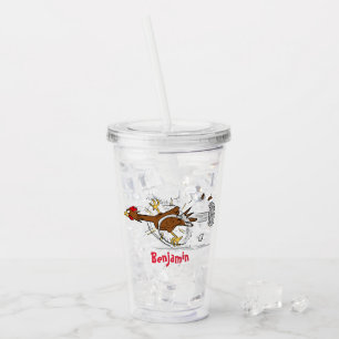 Tecknad av bruna kycklingar take away mugg