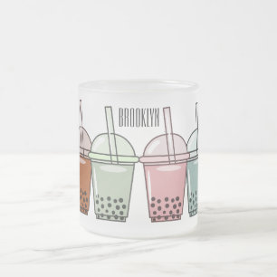 Tecknad av bubbelte frostad glasmugg