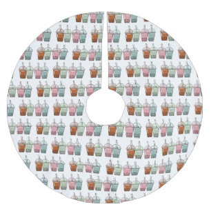 Tecknad av bubbelte julgransmatta borstad polyester