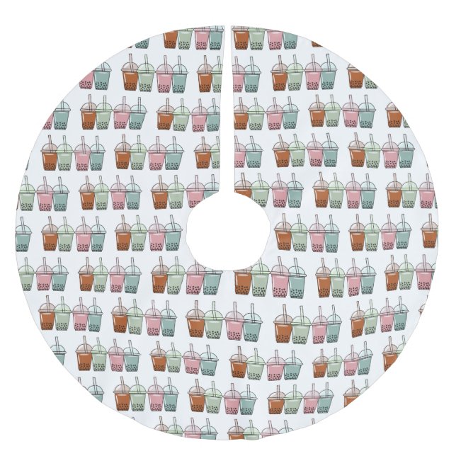 Tecknad av bubbelte julgransmatta borstad polyester (Framsidan)