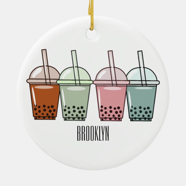 Tecknad av bubbelte julgransprydnad keramik (Baksidan)