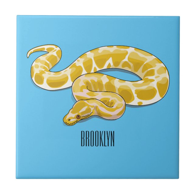 Tecknad av burmesisk python-orm kakelplatta (Framsidan)