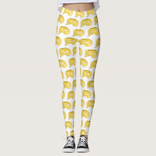 Tecknad av burmesisk python-orm leggings (Framsida)