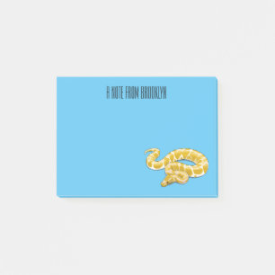 Tecknad av burmesisk python-orm post-it block