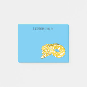 Tecknad av burmesisk python-orm post-it block