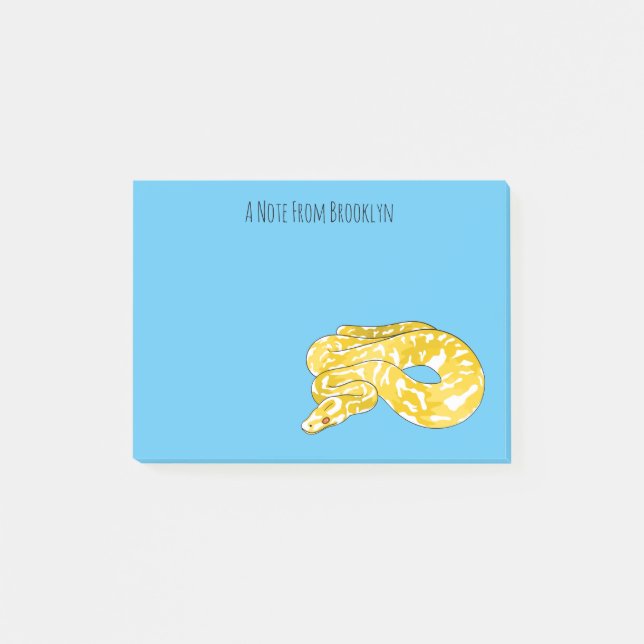 Tecknad av burmesisk python-orm post-it block (Framsida)