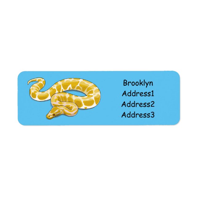 Tecknad av burmesisk python-orm returadress etikett (Framsidan)