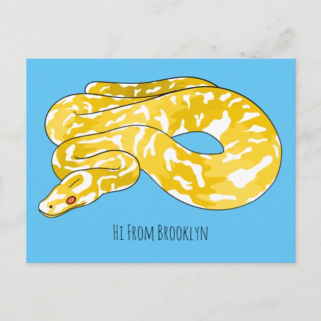 Tecknad av burmesisk python-orm vykort (Framsida)