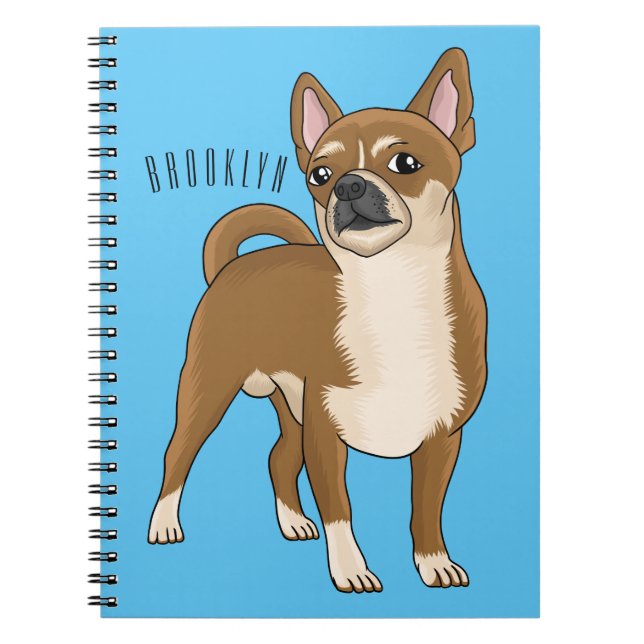 Tecknad av Chihuahua-hund Anteckningsbok (Framsidan)