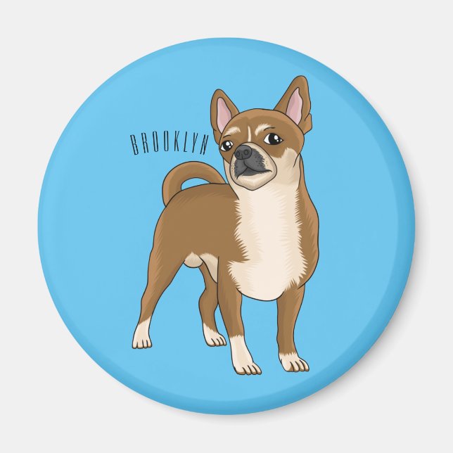Tecknad av Chihuahua-hund Magnet (Framsidan)