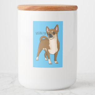 Tecknad av Chihuahua-hund Mat Etikett