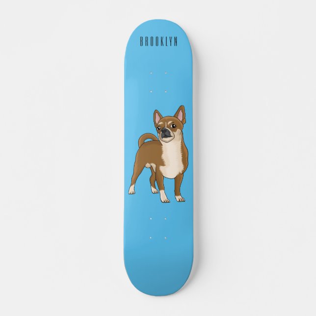 Tecknad av Chihuahua-hund Mini Skateboard Bräda 18,5 Cm (Framsida)