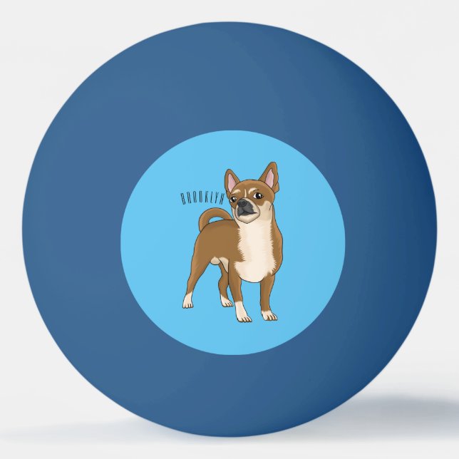 Tecknad av Chihuahua-hund Pingisboll (Framsidan)